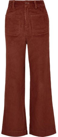 Fonda Cotton-corduroy Straight-leg Pants - Brown
