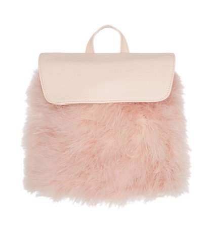 Pink fluffy backpack
