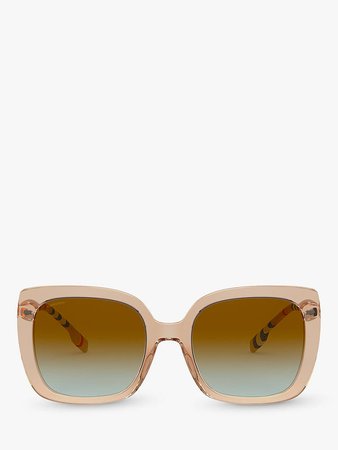 Burberry BE4323 Women's Square Sunglasses, Beige/Brown Gradient at John Lewis & Partners