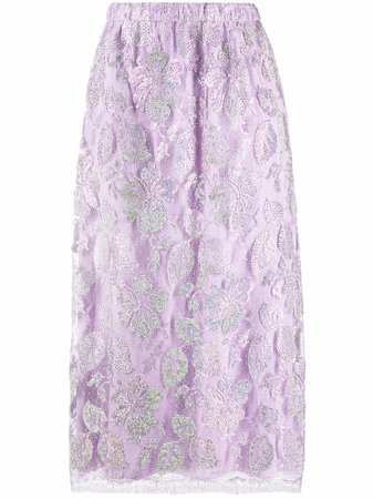 Gucci embellished floral-lace midi skirt - FARFETCH