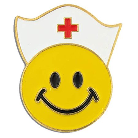 Amazon.com: PinMart's Yellow Smiley Face with Nurse Cap Nursing Enamel Lapel Pin: Brooches And Pins: Jewelry