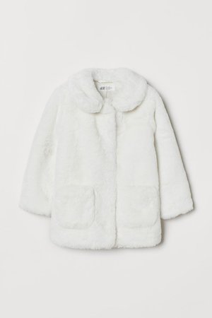 Faux Fur Teddy Bear Coat - White - Kids | H&M US