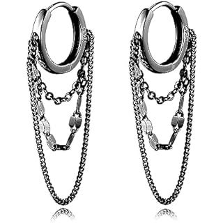 Amazon.com: Chain Link Earrings Black Tassel Dangle Earrings for Women Line Fun Drop Earrings Punk Jewelry: Clothing, Shoes & Jewelry