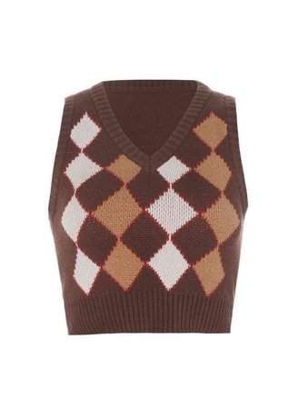 brown sweater vest