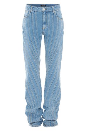 MUGLER Spiral Seam Straight Leg Jeans | Nordstrom