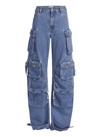 The Attico Pants and Skirts | The Attico - "Fern" blue denim pants