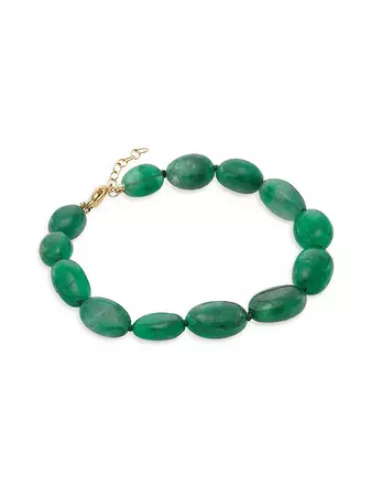 Jia Jia Arizona 14K Yellow Gold & Emerald Quartz Beaded Bracelet