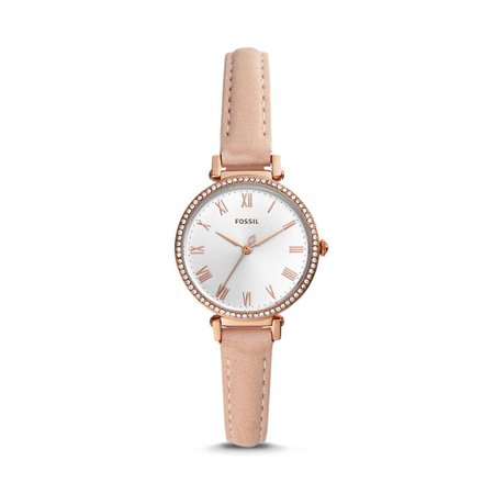 Kinsey Three-Hand Blush Leather Watch - Fossil
