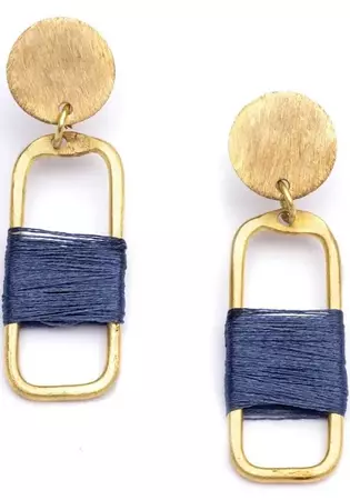 navy gold earrings - Google Search