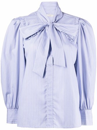 SANDRO striped front bow blouse - FARFETCH