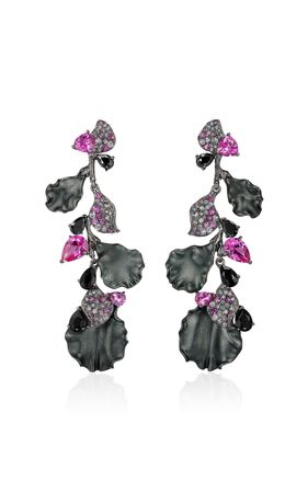 18k White Gold And Black Rhodium Vermeil Black Pink Thea Earrings By Anabela Chan | Moda Operandi