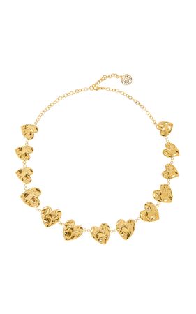 Crushed Heart Brass Necklace By Oscar De La Renta | Moda Operandi