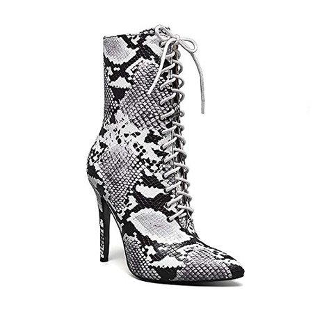 Amazon.com: perixir 2018 Women Pumps Snakeskin Pattern Pointed Toe Zip Thin High Heels Shoes Spring Autumn Serpentine Boots: Shoes