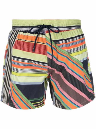 ETRO stripe-print Drawstring Swim Shorts - Farfetch