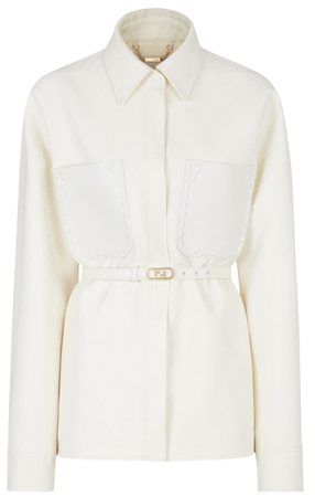 FENDI Jacket - White wool and silk Go-To jacket