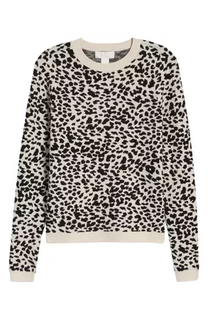 Rachel Parcell Leopard Pattern Crewneck Sweater (Nordstrom Exclusive) | Nordstrom