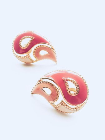 Pink Paisley Earrings Pink Stud Earrings Pink Avon Earrings | Etsy