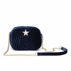 Navy Blue Velvet Embossed Star Bag – Zia Boutique - Cardiff Bay