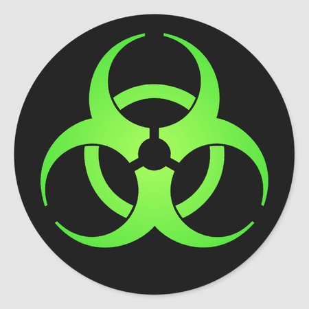 Green Biohazard Symbol Sticker | Zazzle.com