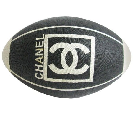 Chanel Black And White Rugby Ball For Sale at 1stdibs