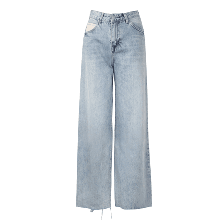 JESSICABUURMAN – LIKUA Distressed Wide Leg Denim Jeans
