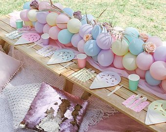 Balloon Birthday Chalky Garland Kit Pastel Custom Colours | Etsy