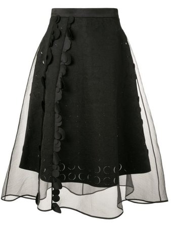 Paskal sheer panelled flared skirt