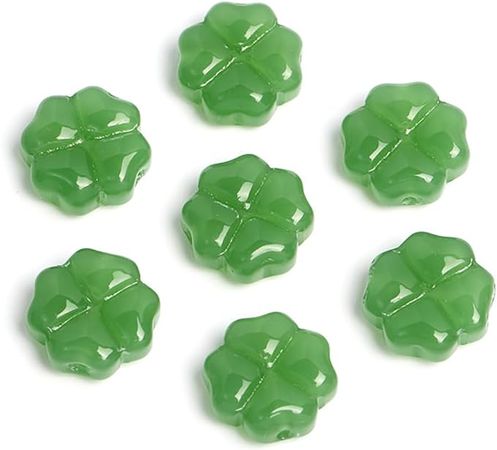 Amazon.com: Decoendiy 100Pcs Glass Four Leaf Clover Beads, Transparent Leaves Shaped Beads, Lucky Shamrock Beads, Loose Falt Spacer Beads, for Jewelry Making DIY Bracelets Necklaces Crafts (Green)