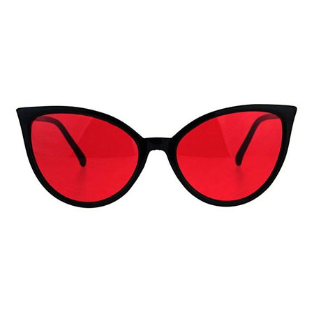 Amazon.com: Womens Oversized Cat Eye Goth Pop Color Lens Plastic Sunglasses Red: Clothing