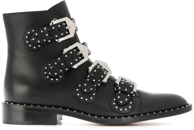 studded buckled boots