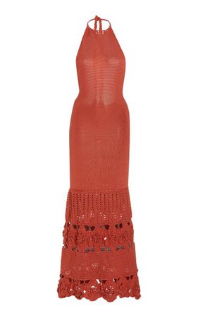 Carina Crochet-Knit Bamboo Maxi Halter Dress By Alexis | Moda Operandi