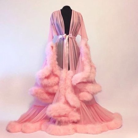 pink robe with fur