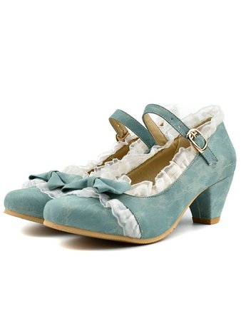 Retro Bowknot Lace High Heels Shoes – Retro Stage - Chic Vintage Dresses and Accessories