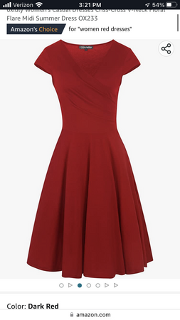 Women’s oxiuly v neck casual party work red dress