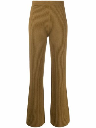 Ulla Johnson ribbed-knit Flared Trousers - Farfetch