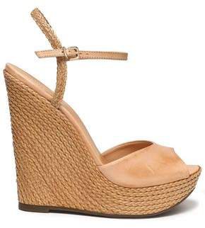 Leather Espadrille Wedge Sandals