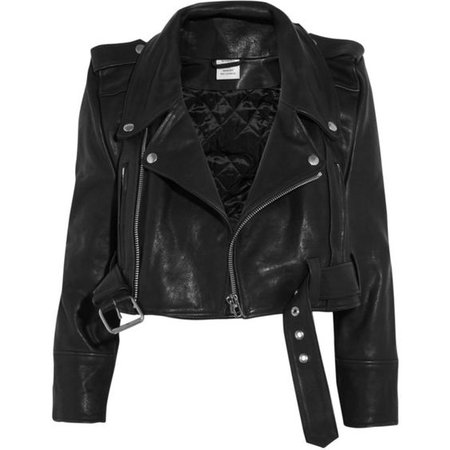crop leather jacket