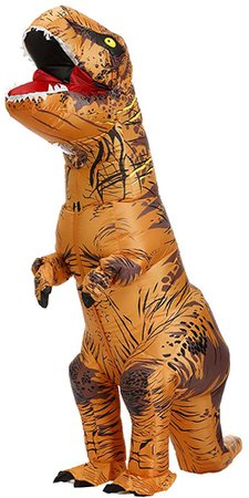 Amazon.com: NGOVINY Adult T-Rex Inflatable Cosplay Costume Dinosaur Suit Tyrannosaurus Blow Up Jumpsuit Outfit (Free Size, Brown) : Clothing, Shoes & Jewelry