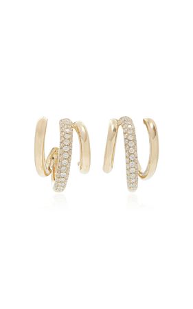 Shine 14k Yellow Gold Diamond Huggie Earrings By Eden Presley | Moda Operandi