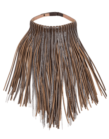 Leather And Monili Fringe Necklace | Marissa Collections