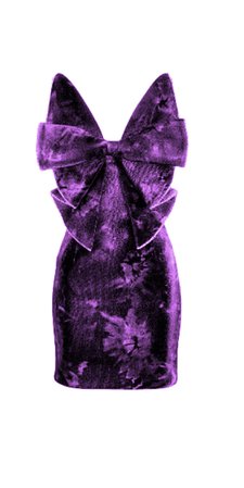 AREA Velvet Crushed Mini Dress (Purple)