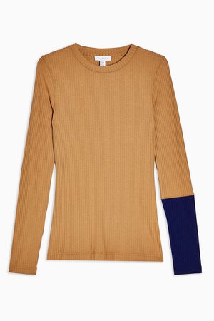 **Camel Ribbed Top By Topshop Boutique | Topshop