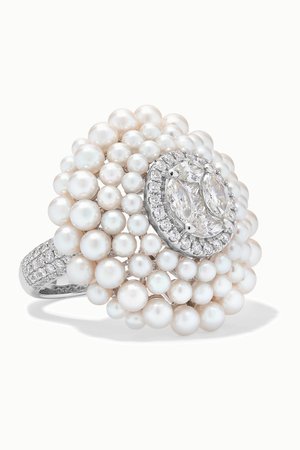 White gold 18-karat gold, pearl and diamond ring | Amrapali | NET-A-PORTER