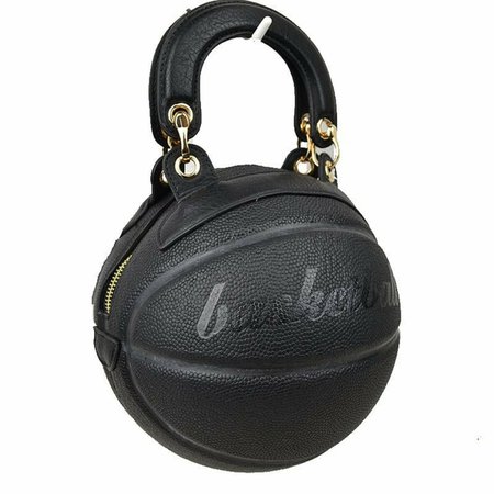 Bags | Black Basketball Shaped Purse Handbag | Poshmark