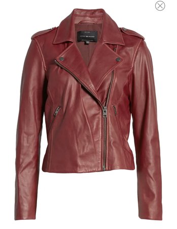 Red Leather Jacket Lucky Brand