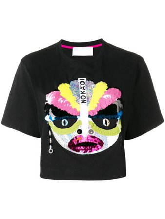 No Ka' Oi Embellished Cropped T-Shirt P3CTSNOKW68817A0 Black | Farfetch