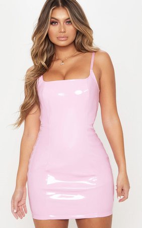 Baby Pink Pu Dress | Dresses | PrettyLittleThing USA