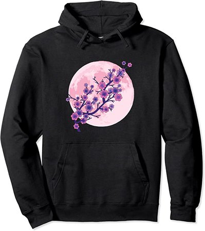 Amazon.com: Japanese Aesthetic Pink Moon Cherry Blossom Sakura Flowers Pullover Hoodie : Clothing, Shoes & Jewelry