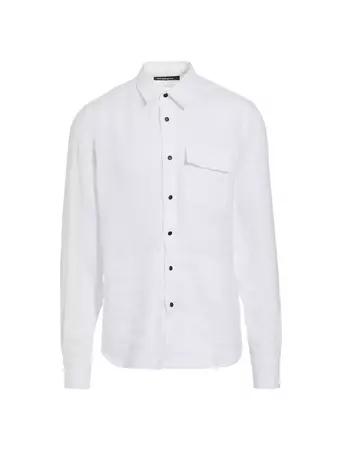 Shop Kiton Buba Linen Button-Front Shirt | Saks Fifth Avenue