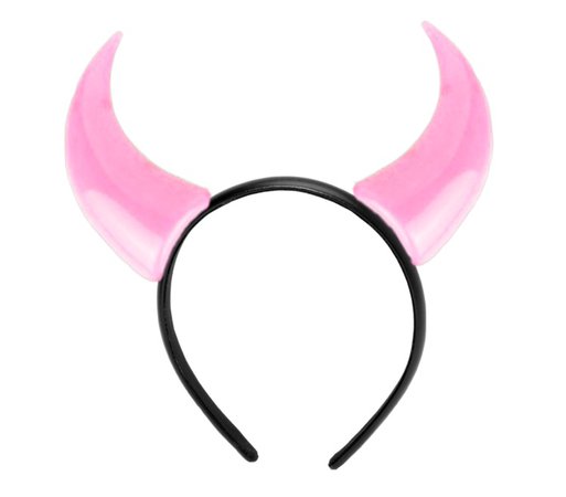 Pink devil horn headband